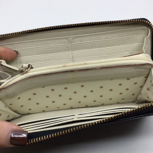 KATE SPADE Black Saffiano Leather Zip Around Accordion Wallet - Picture 9 of 15